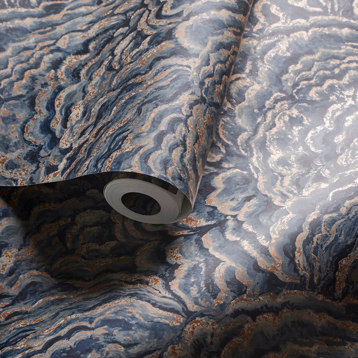 Lumino Wallpaper - Midnight/Copper - Clarke & Clarke - W0142/04 - Premier Wallcovering