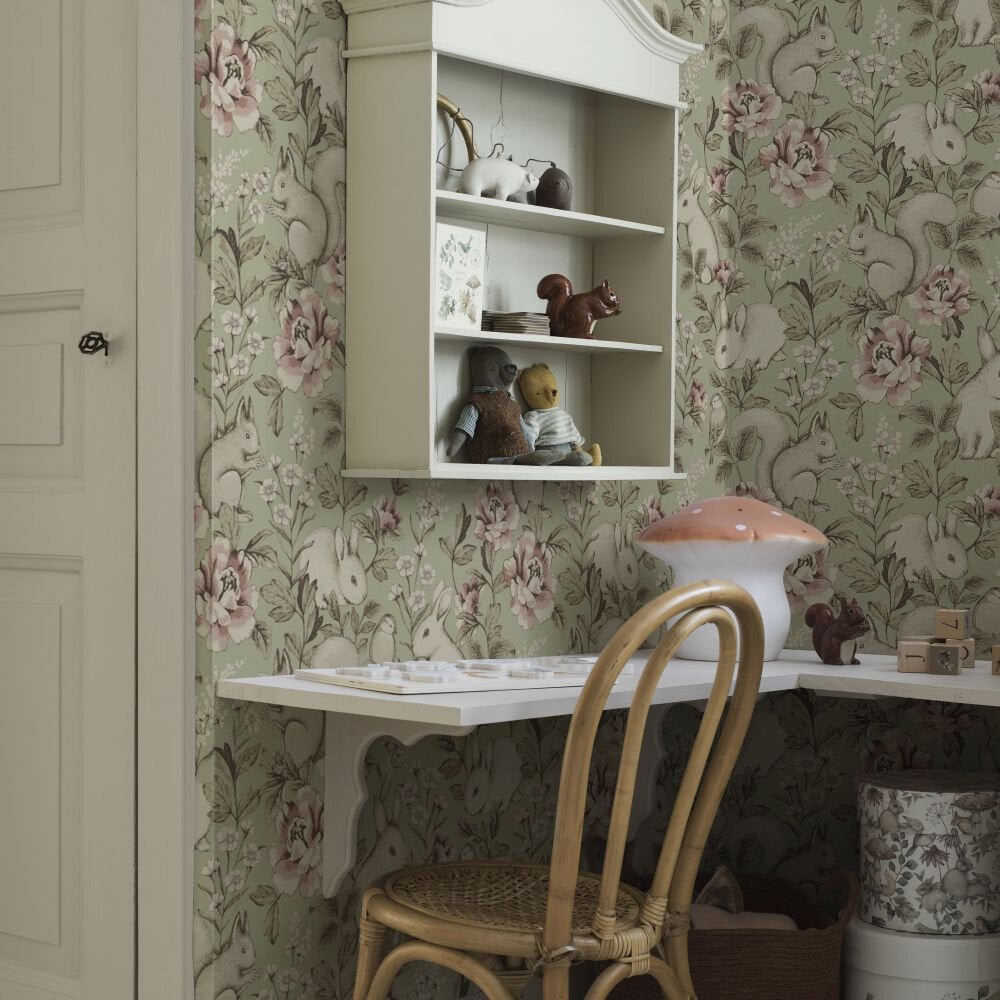 Magic Forest Wallpaper - Sage - Boråstapeter - 6931 - Premier Wallcovering