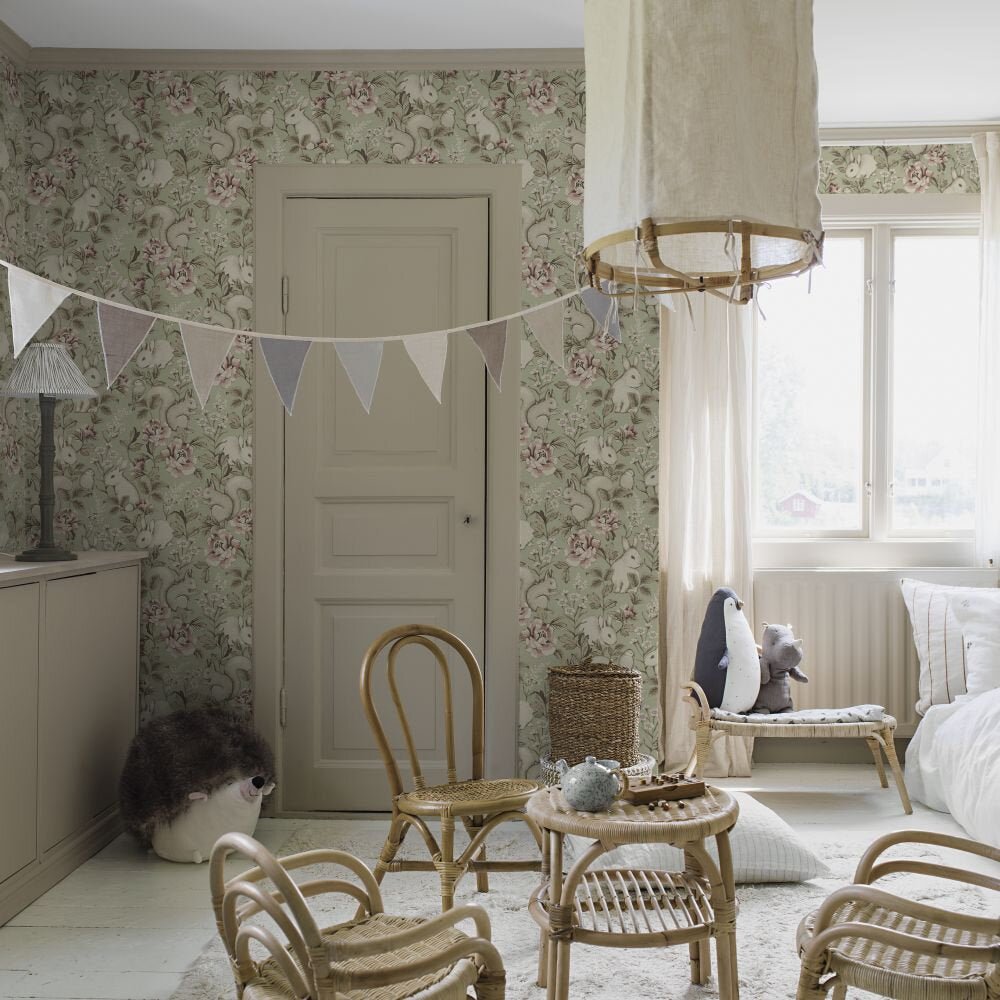 Magic Forest Wallpaper - Sage - Boråstapeter - 6931 - Premier Wallcovering