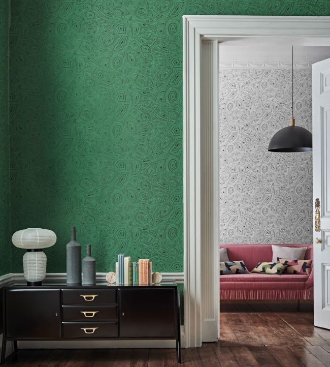 Malachite Wallpaper - Parchment & Soft Metallic Gold - 114/6011 - Cole & Son - Premier Wallcovering