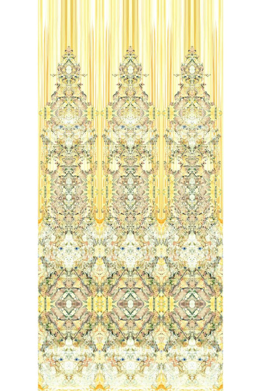 Marble Damask Wallpaper Panels - Yellow - Timorous Beasties - ROR/MDAM/MICA/01 - Premier Wallcovering