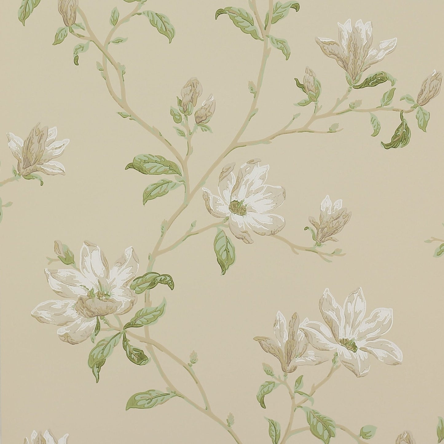 Marchwood Wallpaper - White/Sage - Colefax & Fowler - 07976/08