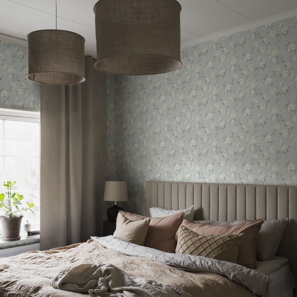 Marie Wallpaper - Blue - Boråstapeter - 38750 - Premier Wallcovering