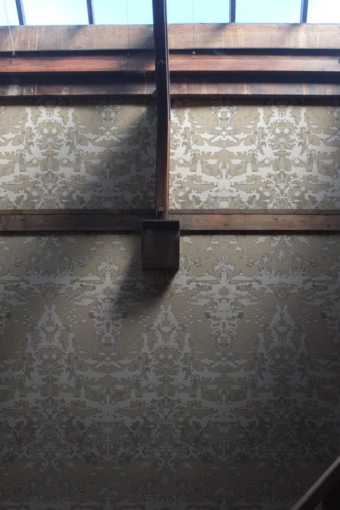 Marine Toile Wallpaper - Taupe - Timorous Beasties - TB/MTOIL/FIB/01 - Premier Wallcovering