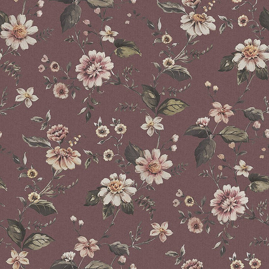 Marion's Mural Wallpaper - Deep Red - Boråstapeter - 3591 - Premier Wallcovering