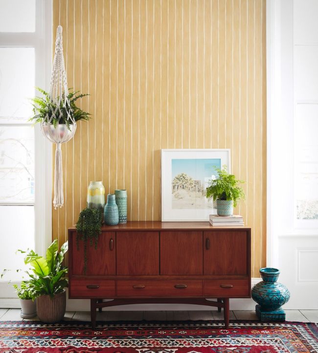 Marquee Stripe Wallpaper - Ochre - 110/2010 - Cole & Son - Premier Wallcovering