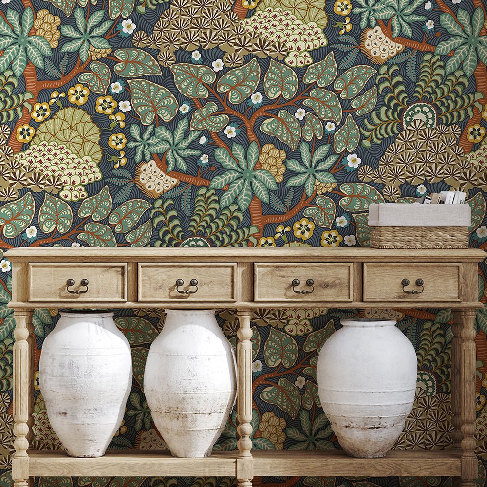 Masako Wallpaper - Navy - Josephine Munsey - JMW-105111 - Premier Wallcovering