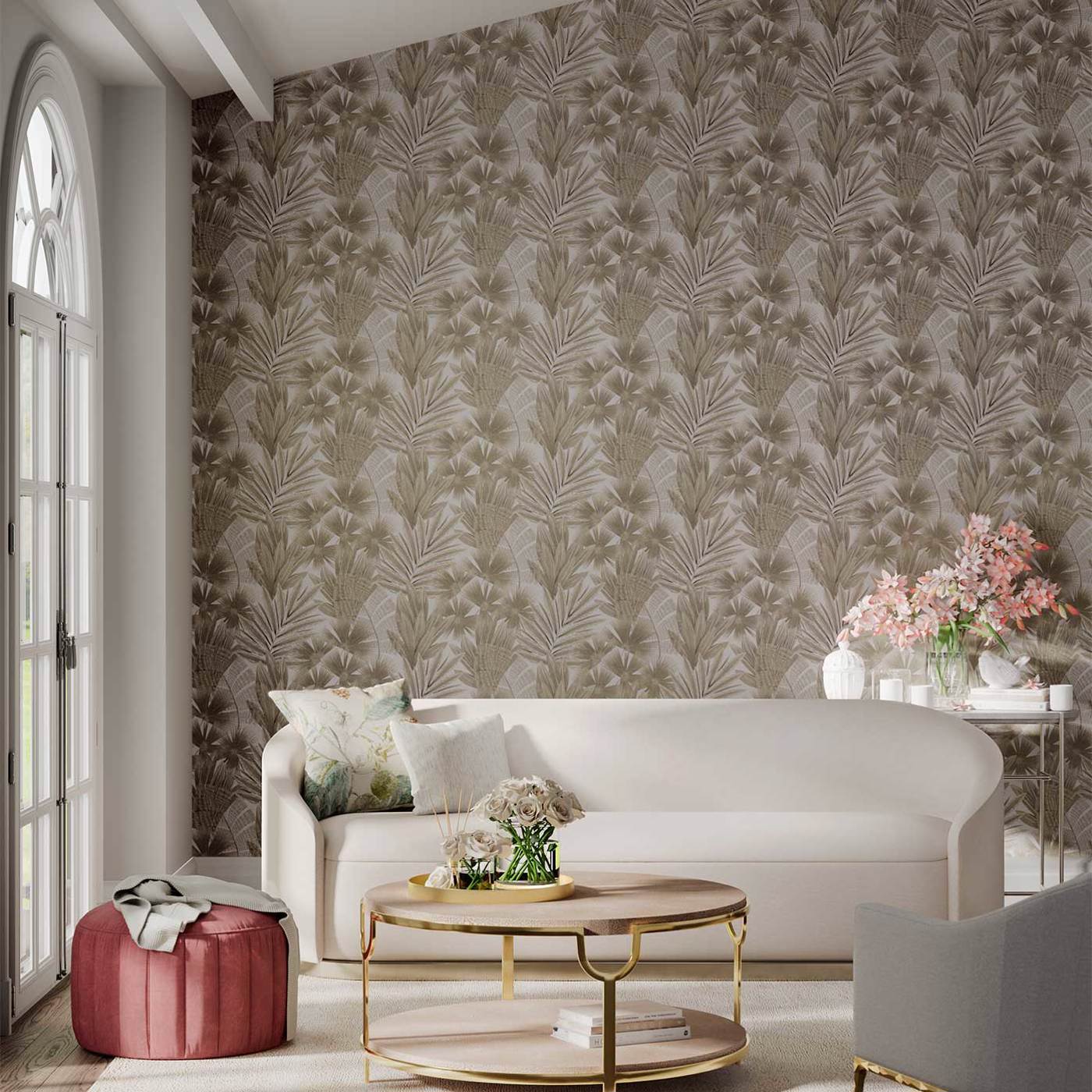Matupi Wallpaper - Parchment/ Gold - Harlequin - HTEW112774 - Premier Wallcovering