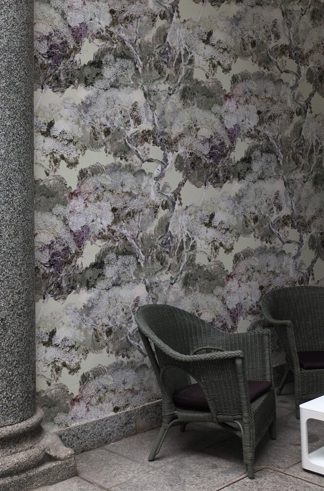 Matzu Tree Superwide Wallpaper - Streak Bleach Grey - Timorous Beasties - DWN/MATZ/OBRN/01 - Premier Wallcovering