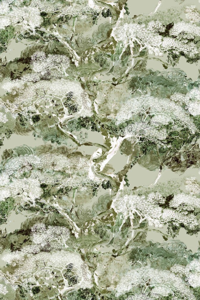 Matzu Tree Superwide Wallpaper - Sage Smirch - Timorous Beasties - DWN/MATZ/OBRN/04 - Premier Wallcovering