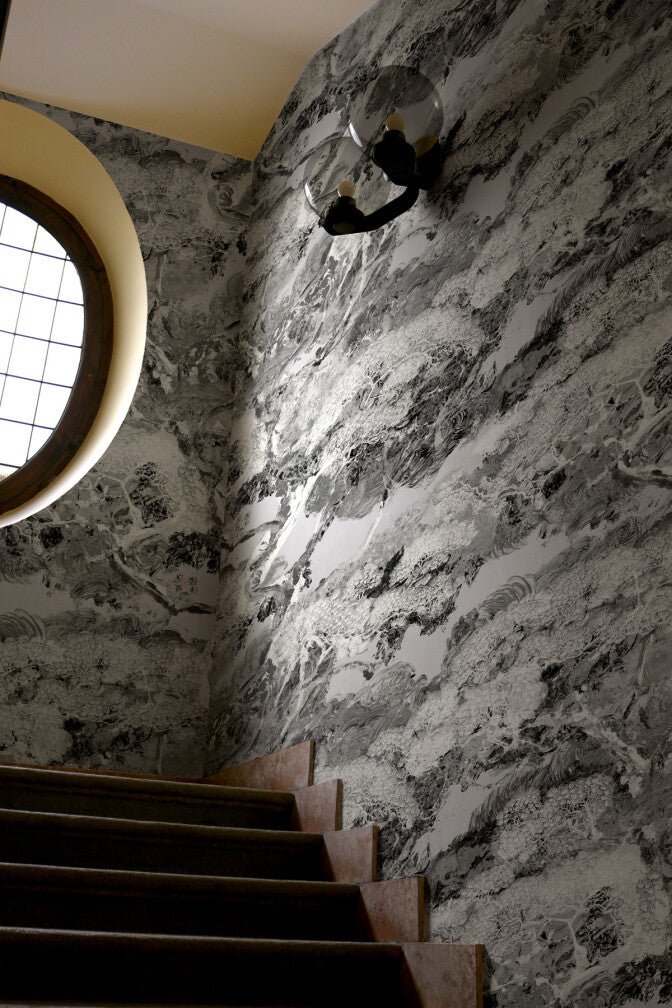 Matzu Tree Superwide Wallpaper - Wipeout Grey - Timorous Beasties - DWN/MATZ/OBRN/02 - Premier Wallcovering