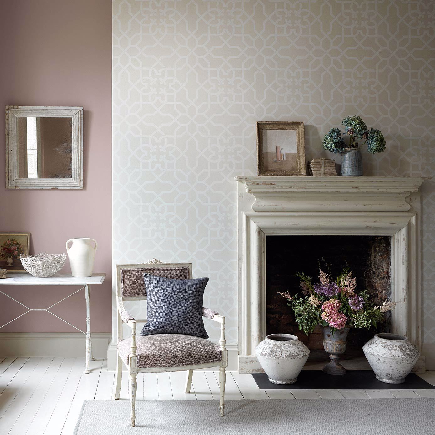 Mawton Wallpaper - Chalk/Ivory - Sanderson - DDAM216418