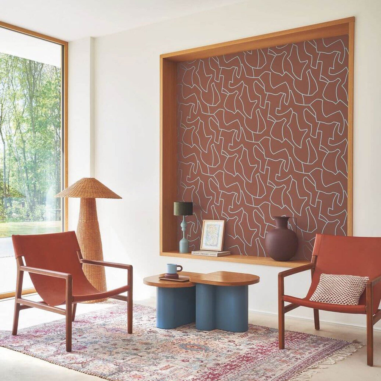 Maze Game Color Game Wallpaper - Bordeaux - Casadeco - 200618606 - Premier Wallcovering