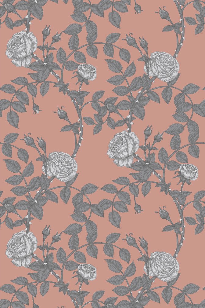 McGegan Rose Fabric - Blush - Timorous Beasties - DIGIP/MCG/LU/01 - Premier Wallcovering