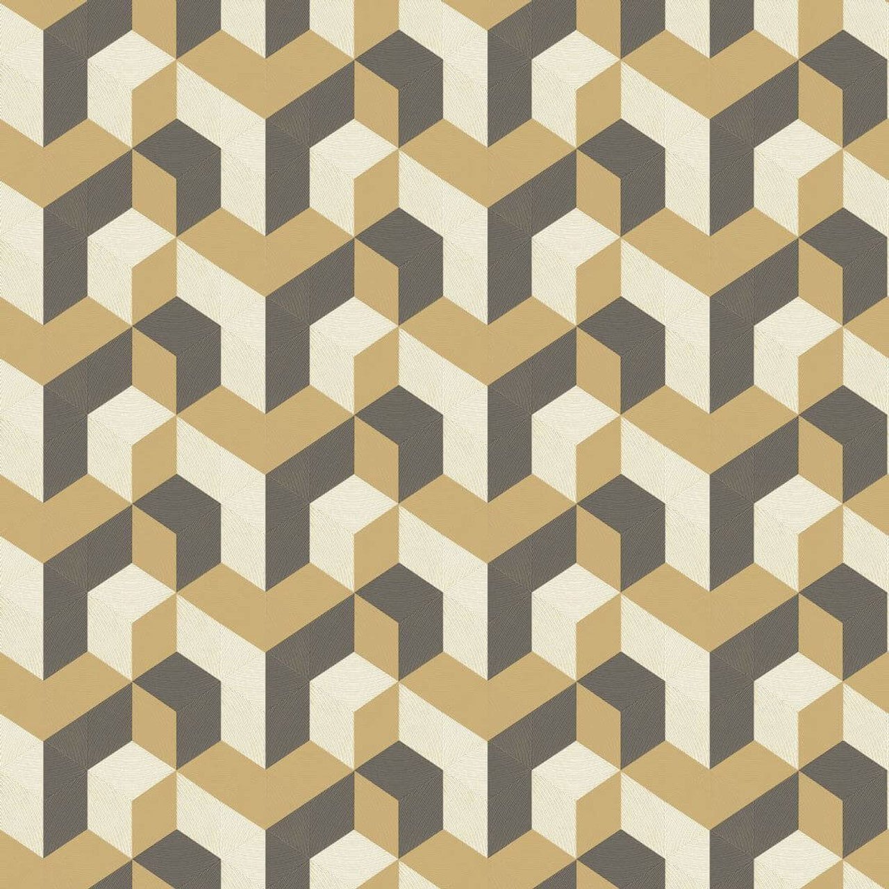 Mecano Perception Wallpaper - Jaune Ocre And Noir - Casadeco - 86492414 - Premier Wallcovering