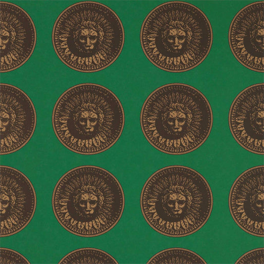 Medallion Wallpaper - Malachite/Gold - ZPLW312974 - Zoffany