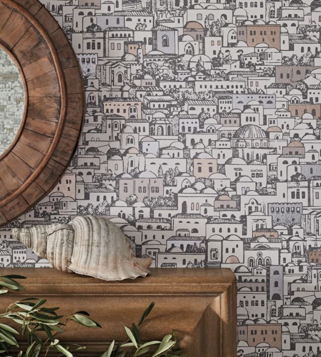 Mediterranea Wallpaper - White, Black & Metallic - 114/7013 - Cole & Son - Premier Wallcovering