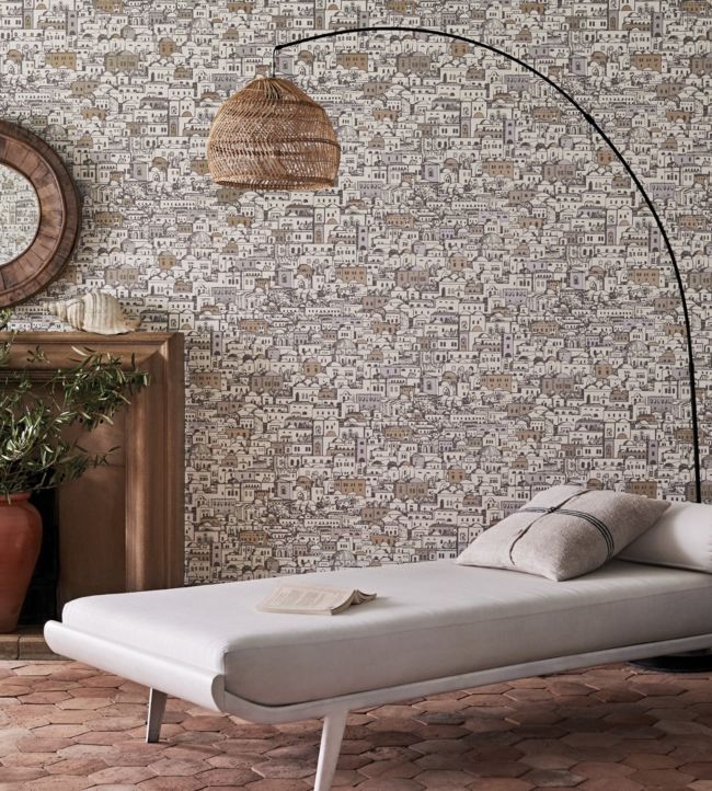 Mediterranea Wallpaper - White, Black & Metallic - 114/7013 - Cole & Son - Premier Wallcovering