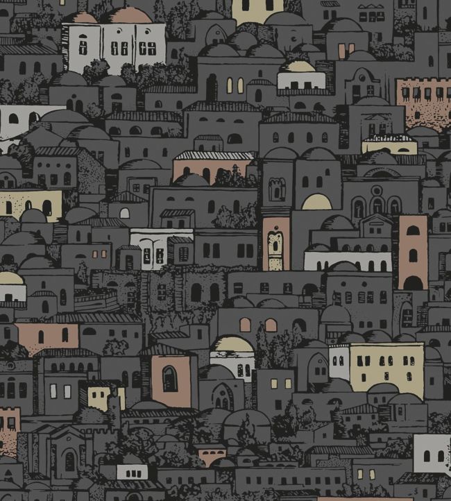 Mediterranea Wallpaper - Charcoal & Metallics - 114/7014 - Cole & Son - Premier Wallcovering