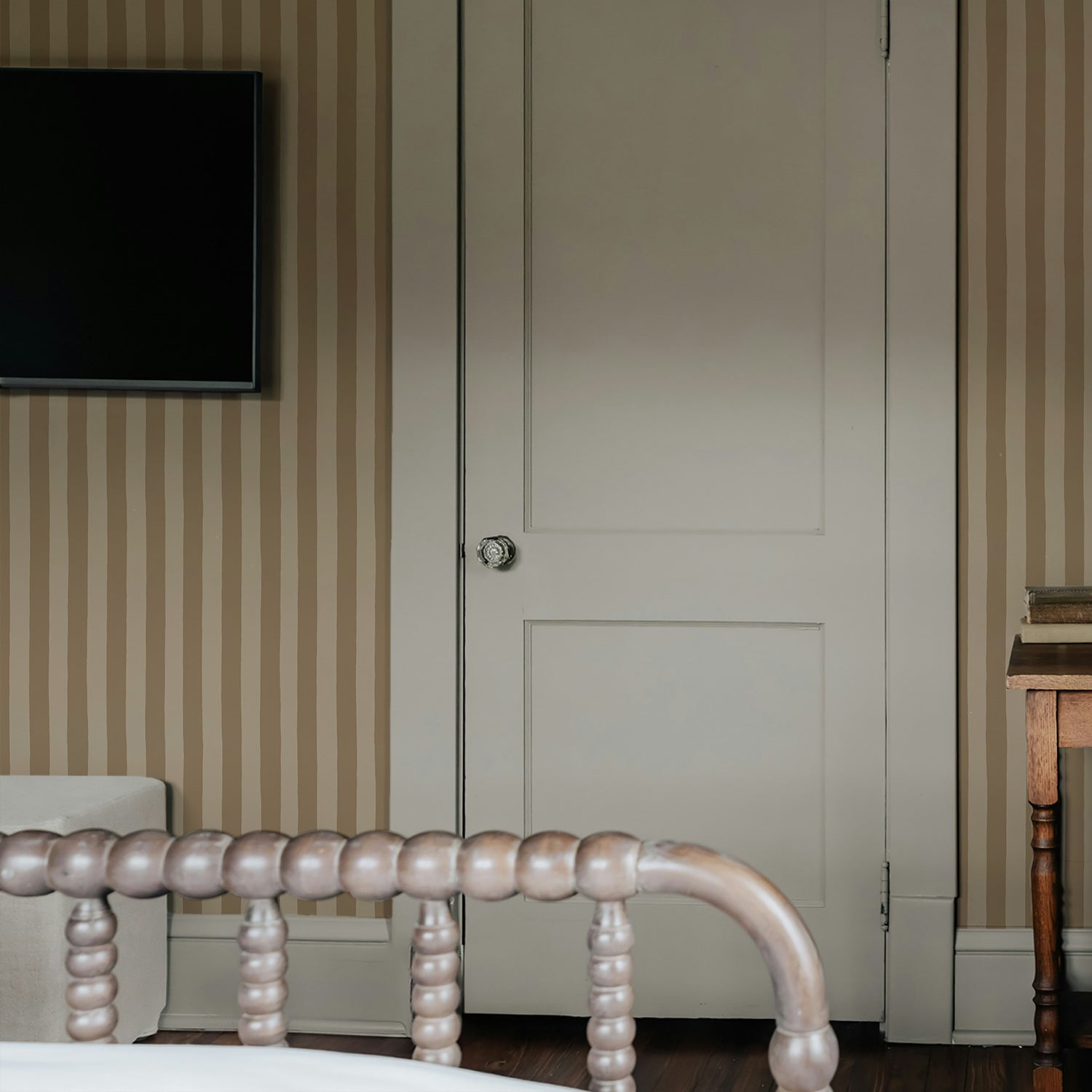 Medium Hand Painted Stripe Wallpaper - Strand and Seventh Dove - Josephine Munsey - MHP-071-079 - Premier Wallcovering