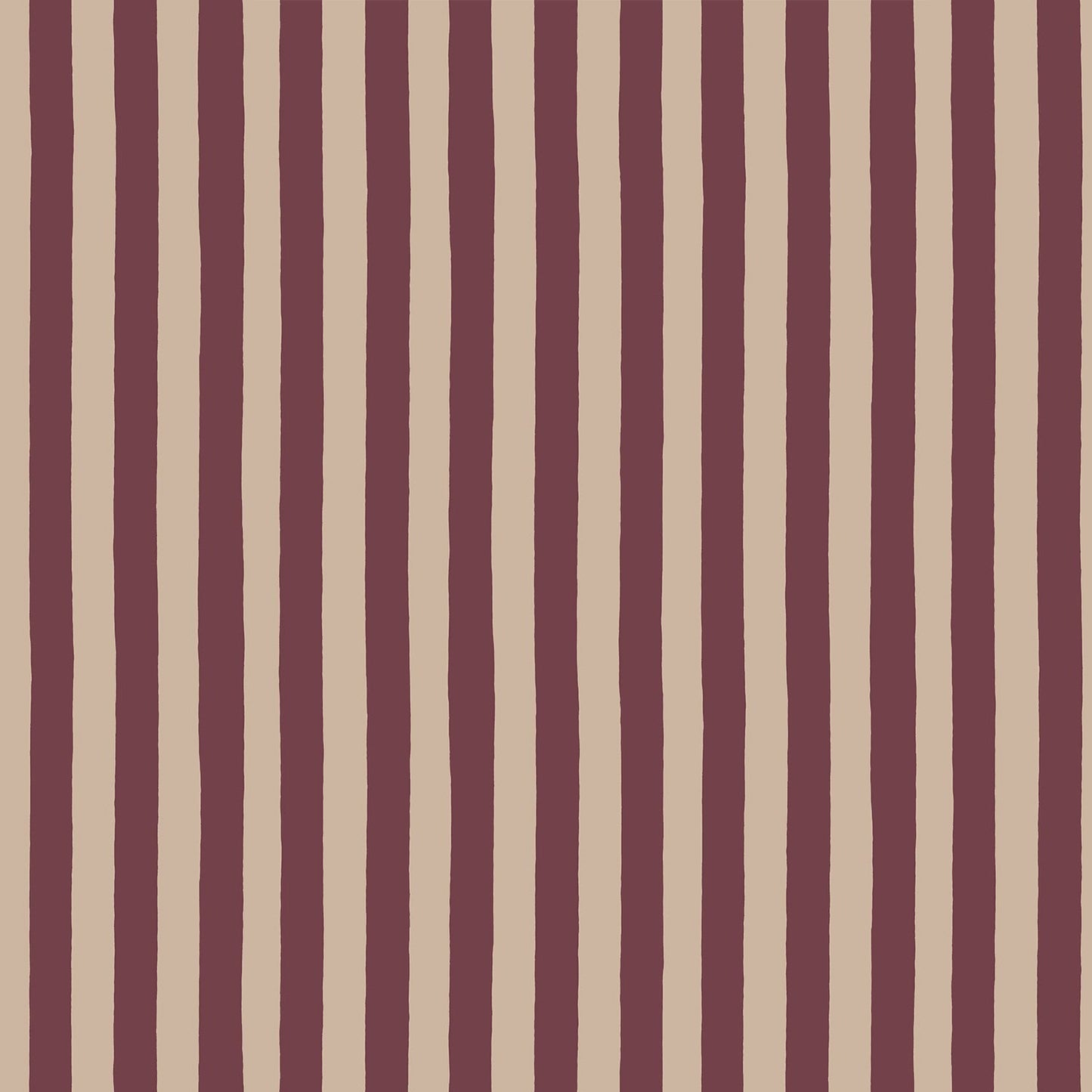 Medium Hand Painted Stripe Wallpaper - Red Current and Shiitake - Josephine Munsey - MHP-063-066 - Premier Wallcovering