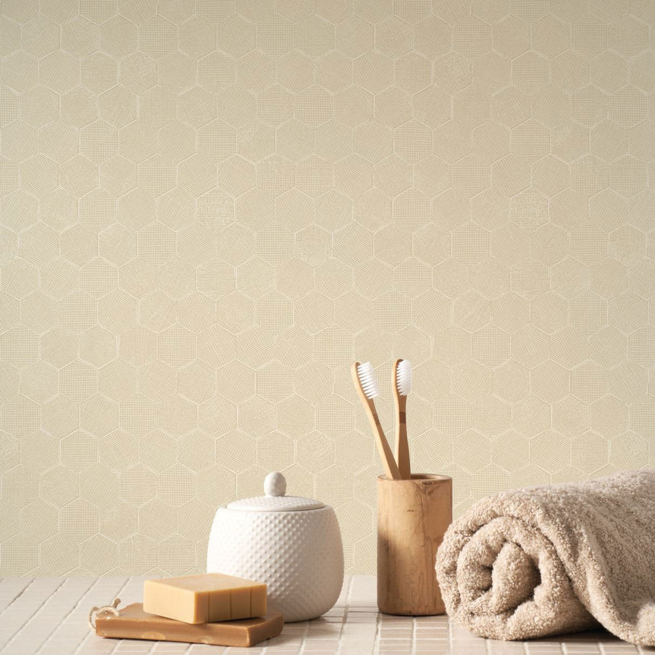 Meli Solaris Wallpaper - Beige Sable - Casadeco - 201911497 - Premier Wallcovering
