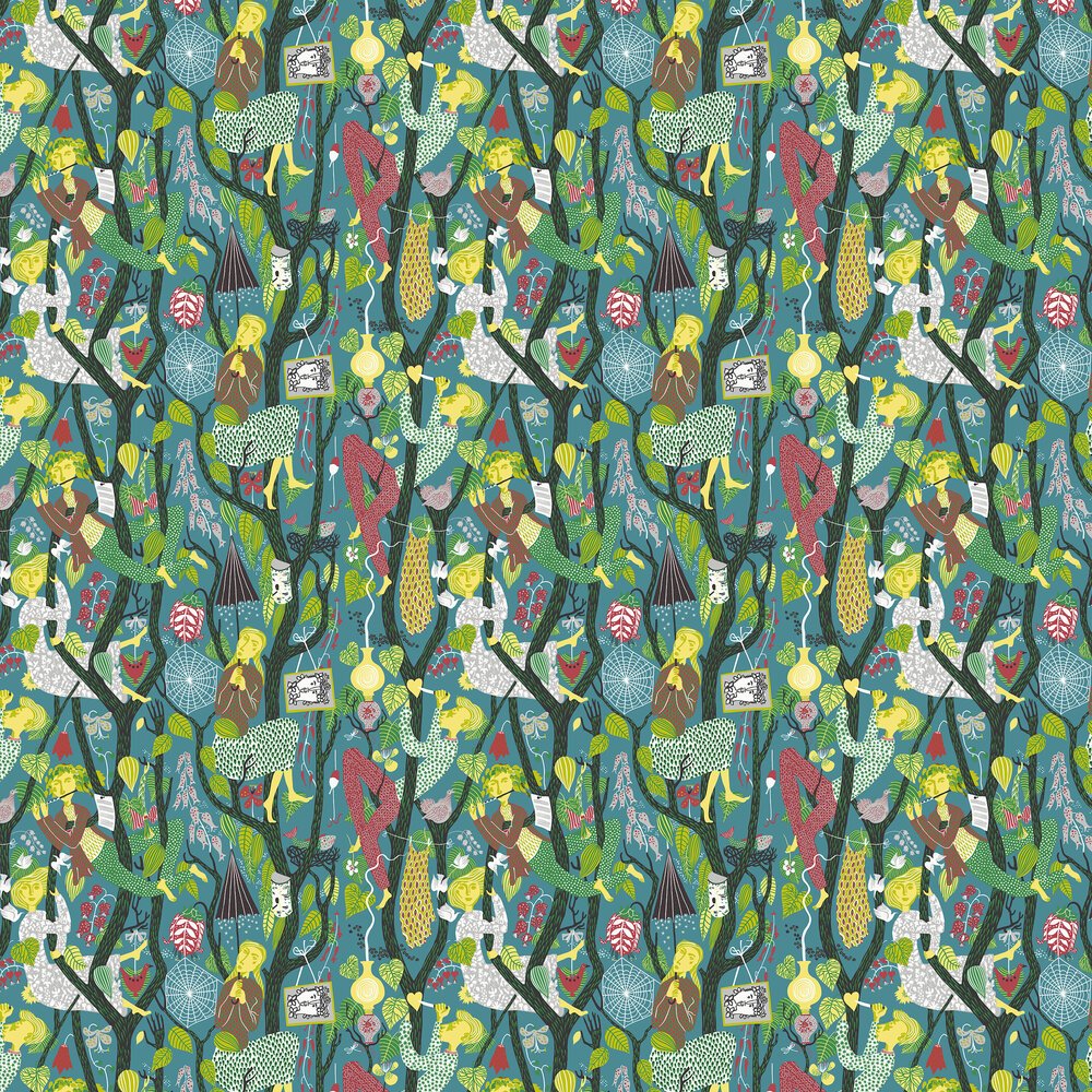 Melodi Wallpaper - Teal Blue - Boråstapeter - 1756 - Premier Wallcovering