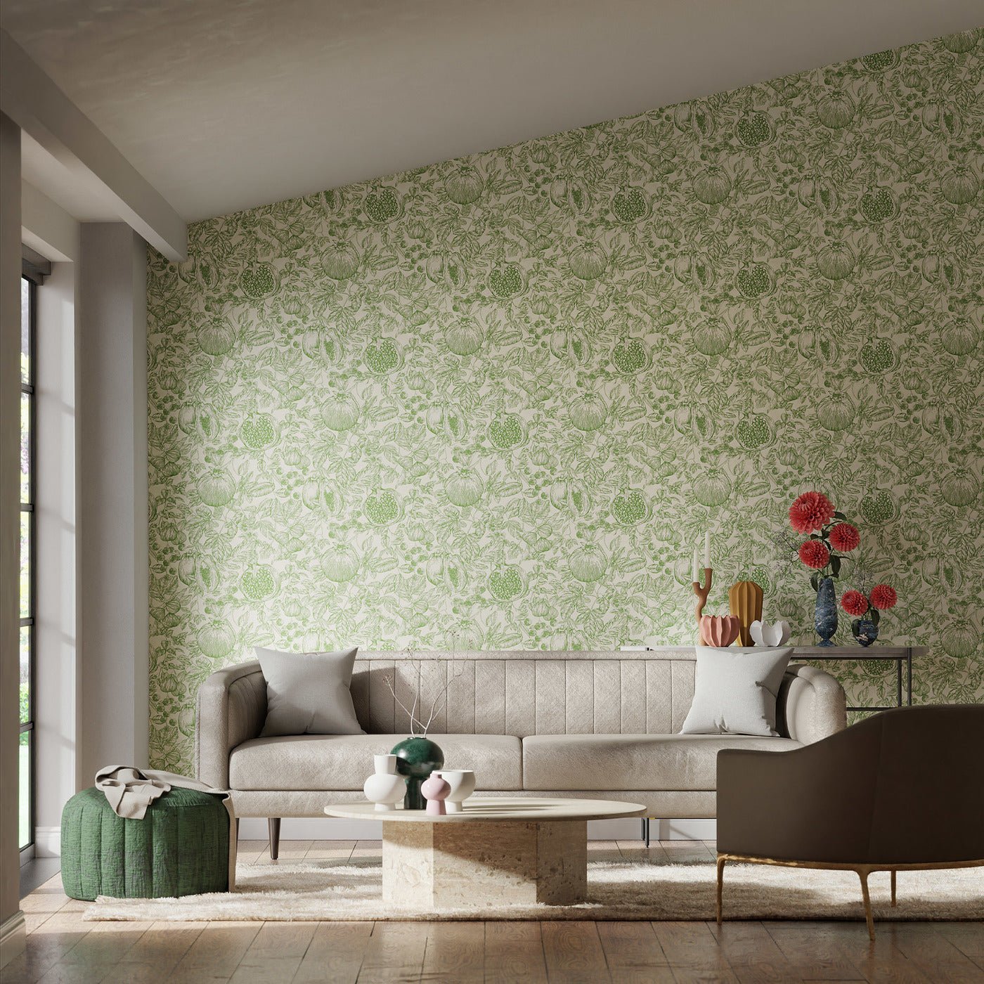 Melograno Wallpaper - Forest/First Light - HQN3112923 - Harlequin - Premier Wallcovering