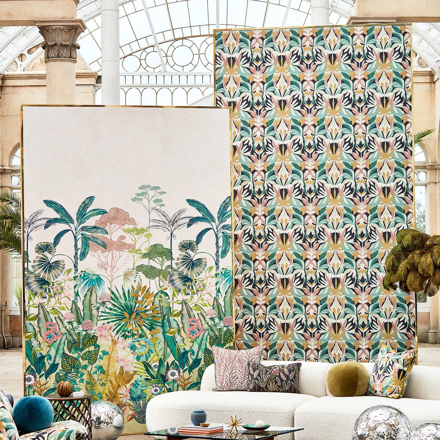 Melora Wallpaper - Positano/Succulent/ Gold - Harlequin - HTEW112760 - Premier Wallcovering