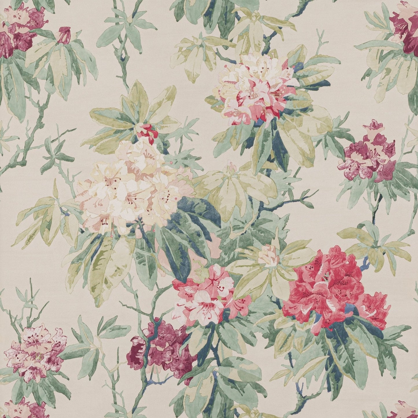 Mereworth Wallpaper - Pink/Forest - Colefax & Fowler - W7006 - 01