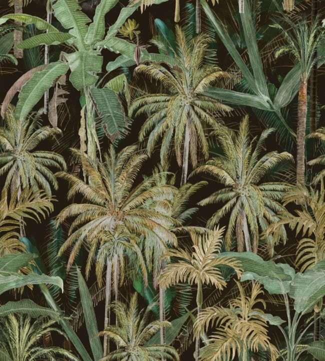 THE JUNGLE Anthracite Wallpaper