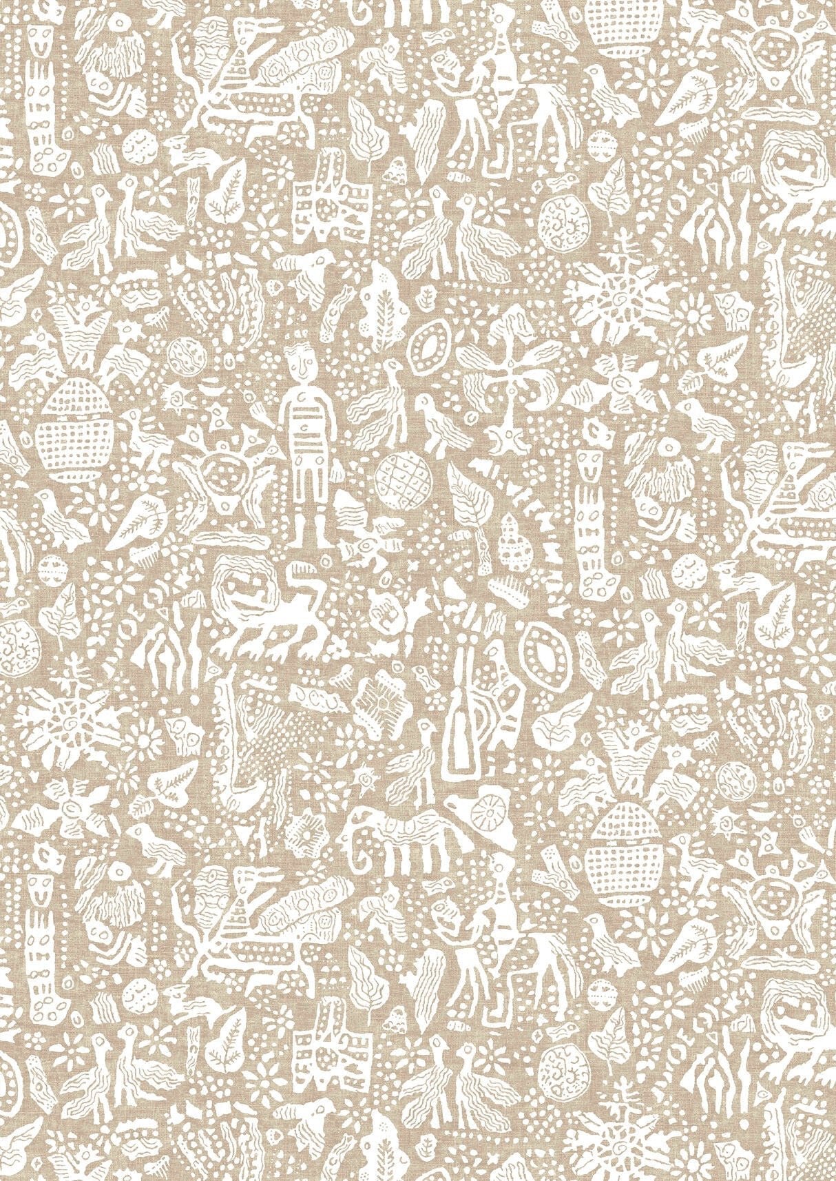 Minna Maze Wallpaper - Raffia - Lewis & Wood - Premier Wallcovering
