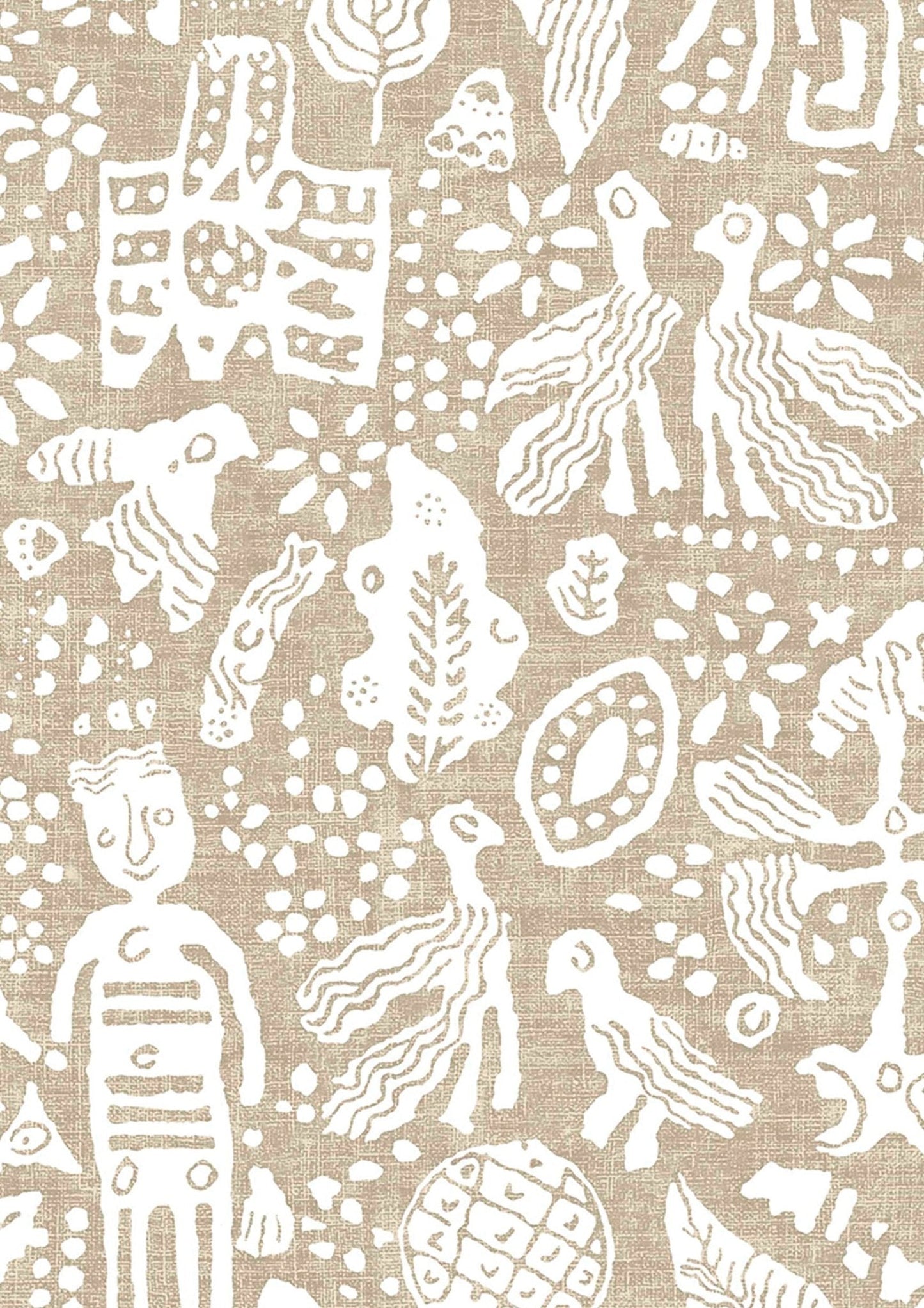 Minna Maze Wallpaper - Raffia - Lewis & Wood - Premier Wallcovering