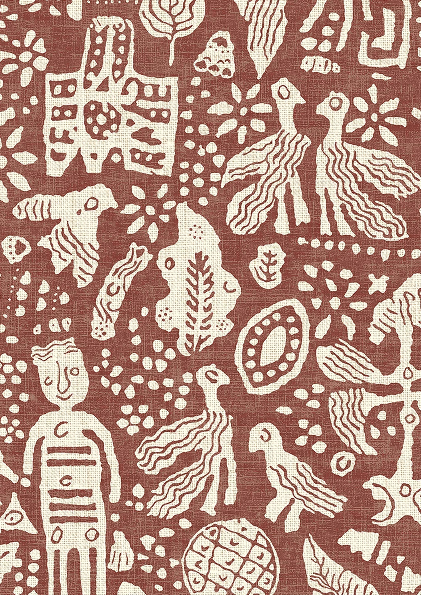 Minna Maze Wallpaper - Russet - Lewis & Wood - Premier Wallcovering