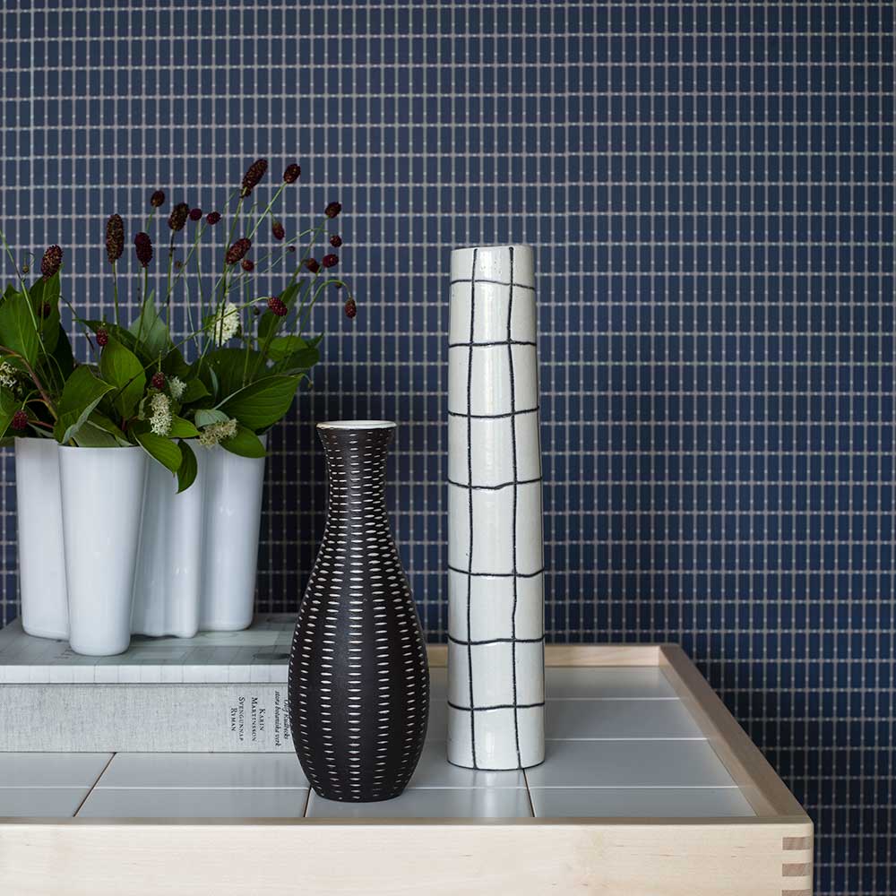 M.I.T. Wallpaper - Navy - Boråstapeter - 1965 - Premier Wallcovering