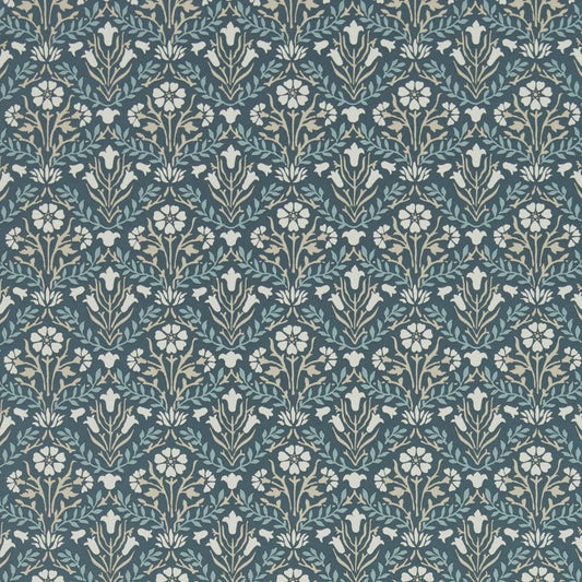 Morris Bellflowers Wallpaper - Indigo/Linen - Morris & Co - 216806