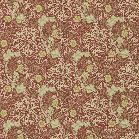 Morris Seaweed Wallpaper - Red/Gold - 214712 - Morris & Co