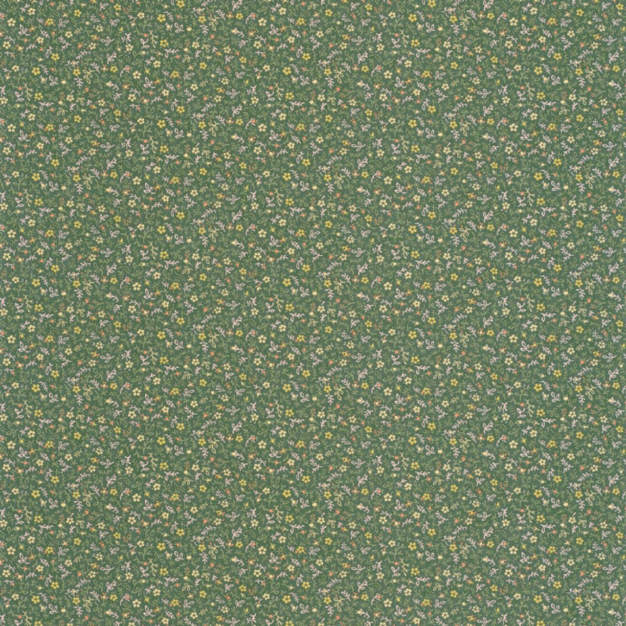 Myosotis Flower Market Wallpaper - Vert Mousse - Casadeco - 89237414 - Premier Wallcovering
