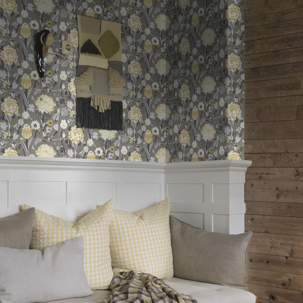 Myrtle Wallpaper - Yellow - Boråstapeter - 2071 - Premier Wallcovering