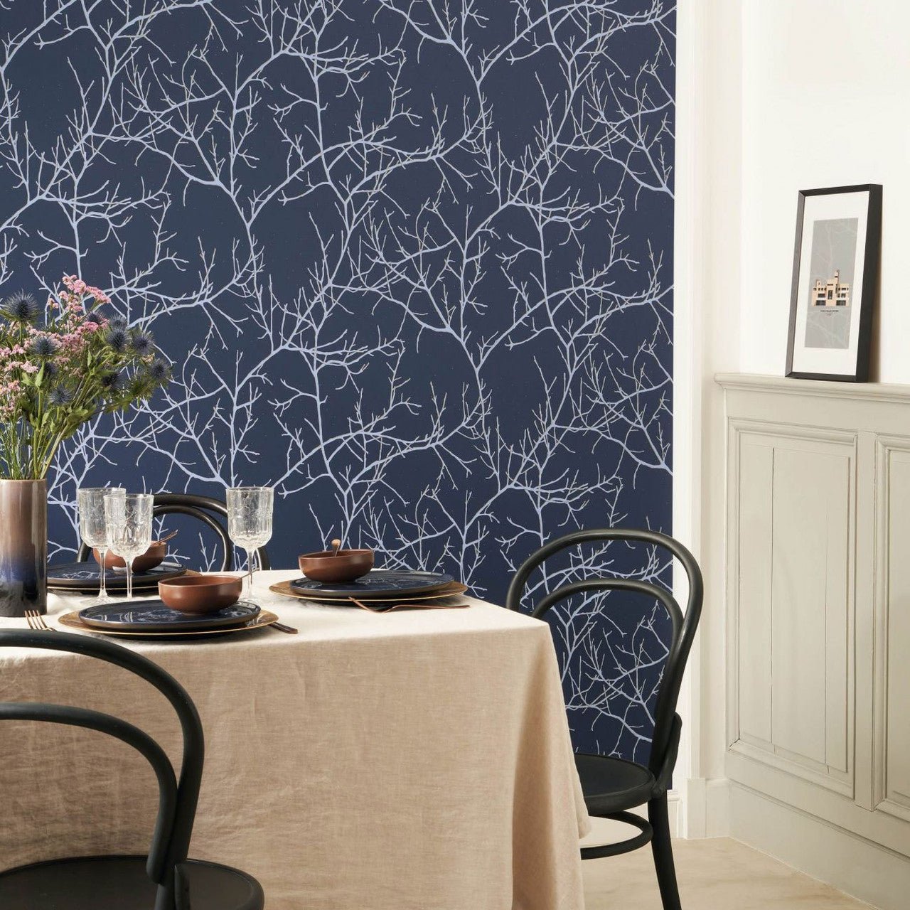 Mythe Voyage Onirique Wallpaper - Bleu Nuit - Casadeco - 87266619 - Premier Wallcovering