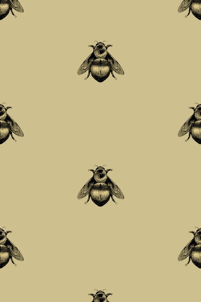 Napoleon Bee Wallpaper - Black & Gold on Gold - Timorous Beasties - TB/NAP/4000/SNW - Premier Wallcovering