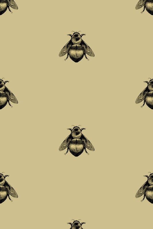 Napoleon Bee Wallpaper - Black & Gold on Gold - Timorous Beasties - TB/NAP/4000/SNW - Premier Wallcovering