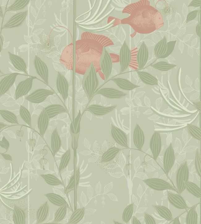Nautilus Wallpaper - Coral and Soft Olive - 103/4020 - Cole & Son - Premier Wallcovering