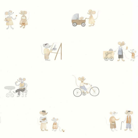 Neighbors Of The Village Once Upon A Time Wallpaper - Naturel - Casadeco - 200871919 - Premier Wallcovering