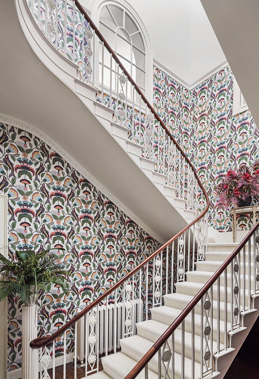 Nene Wallpaper - Coral, Sage & Teal on Parchment - 119/8036 - Cole & Son - Premier Wallcovering