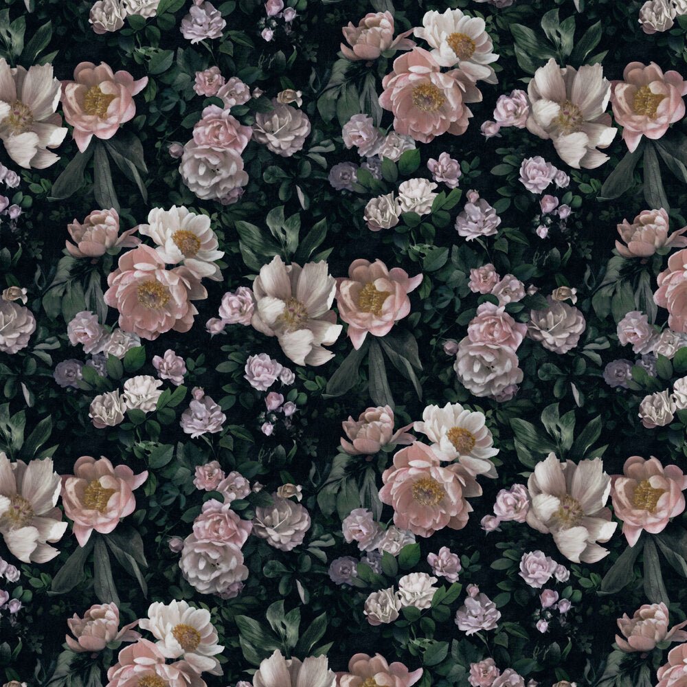 New Dawn Rose Wallpaper - Black - Boråstapeter - 7234 - Premier Wallcovering