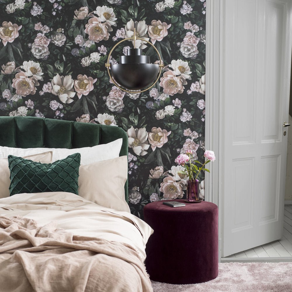 New Dawn Rose Wallpaper - Black - Boråstapeter - 7234 - Premier Wallcovering
