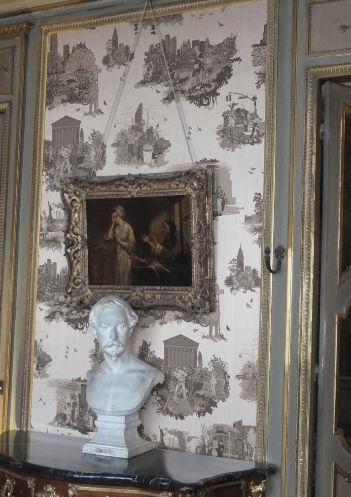 New York Toile Wallpaper - Grey - Timorous Beasties - TB/NYTOIL/MICA/02 - Premier Wallcovering