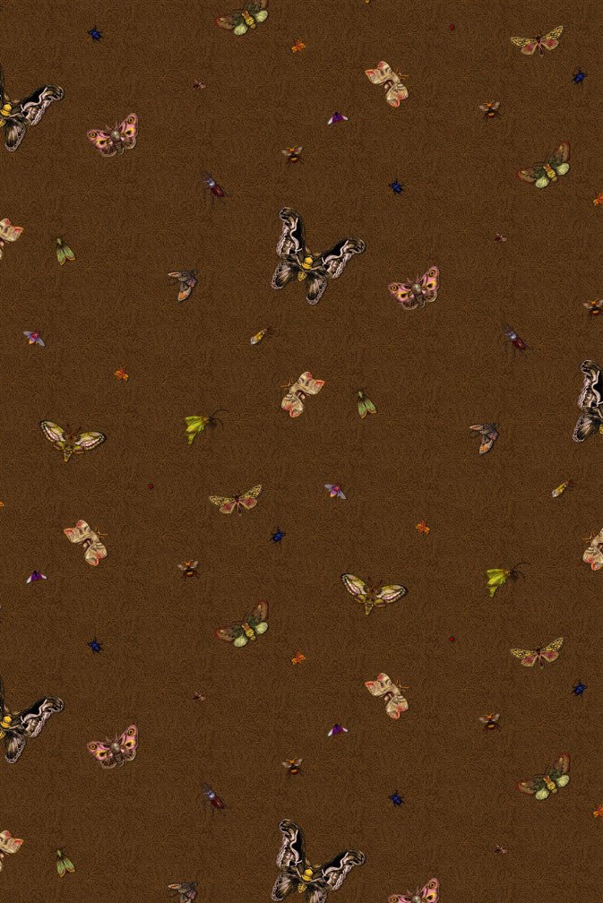 Nightcrawlers Wallpaper - Chestnut - Timorous Beasties - RUS/NCR/MATT/04 - Premier Wallcovering