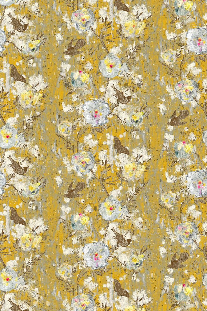 Nightingale Cork Wallpaper - Mustard - Timorous Beasties - DWN/NTGL/WSCF/03 - Premier Wallcovering